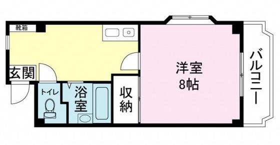 K3マンション(1DK/1階)の間取り写真