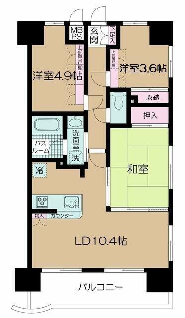 日神パレステージ横浜吉野町第二(3LDK/9階)の間取り写真