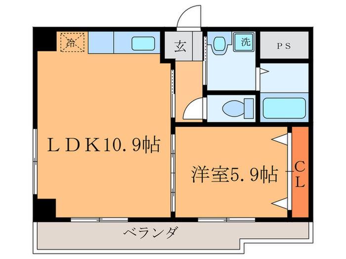 SEASONS(1LDK/5階)の間取り写真