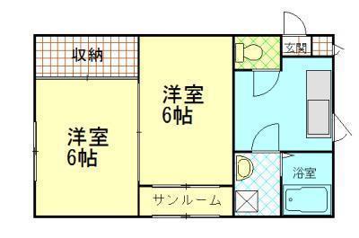 R・ASAHIGAOKA 2(2K/2階)の間取り写真