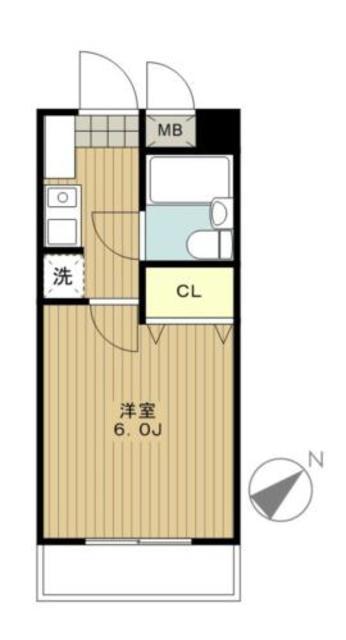 ダイアパレス相模原II(1K/1階)の間取り写真