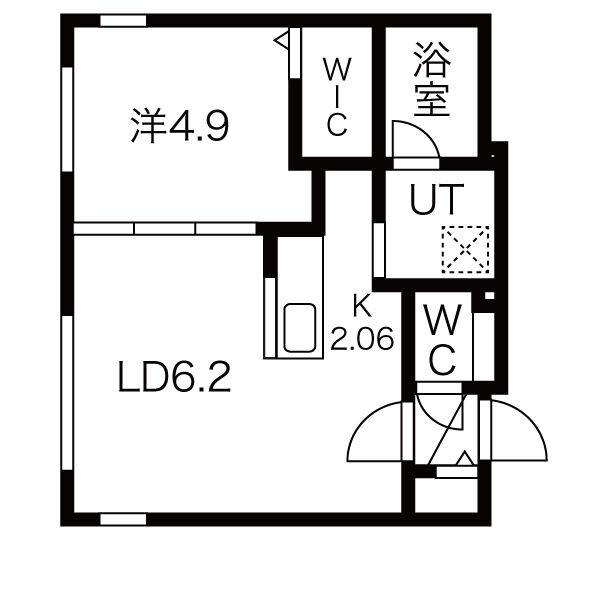 S-FORT月寒(1LDK/3階)の間取り写真