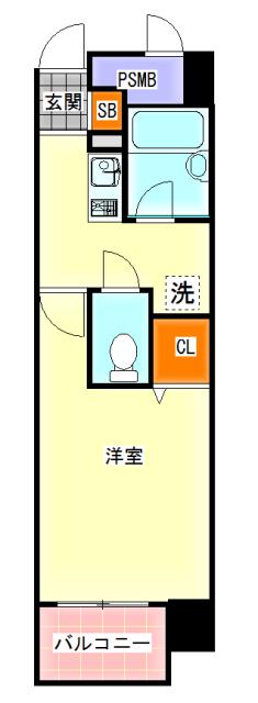 プレサンス新大阪(1K/2階)の間取り写真