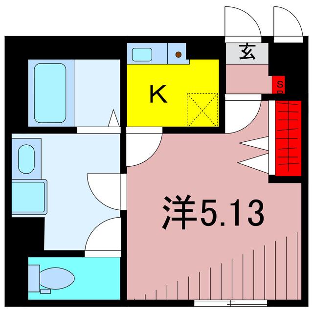 IXO東和(1K/2階)の間取り写真
