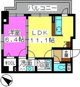 カームヴィラ(1LDK/5階)の間取り写真