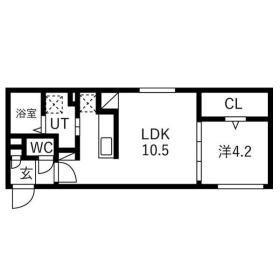 厚別中央4-4MS(1LDK/4階)の間取り写真