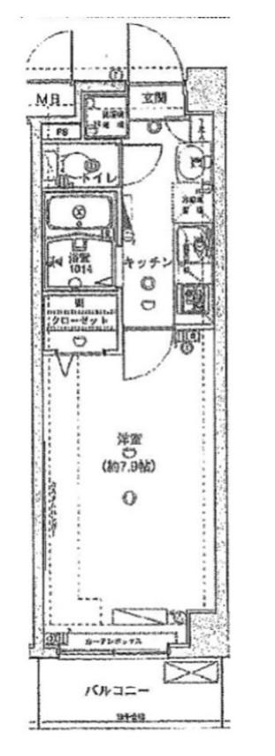 アルファコート西川口IV(1K/4階)の間取り写真