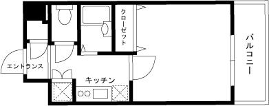 スカイコートヴィーダ五反田ウエスト(1K/5階)の間取り写真