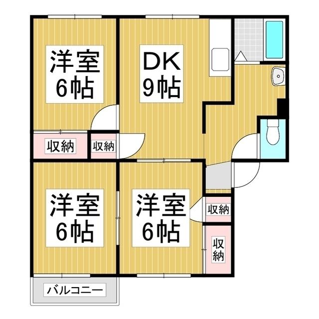 フレグランス樋口(3DK/2階)の間取り写真