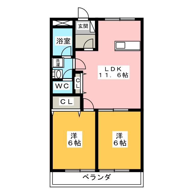 MO-VI(2LDK/2階)の間取り写真