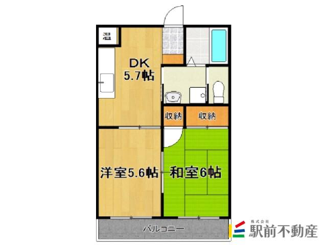 ライフステージ三国が丘(2DK/1階)の間取り写真