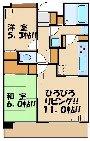 上北沢南パーク・ホームズ(2LDK/2階)の間取り写真