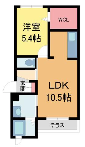 MI CASITA芦屋(1LDK/1階)の間取り写真