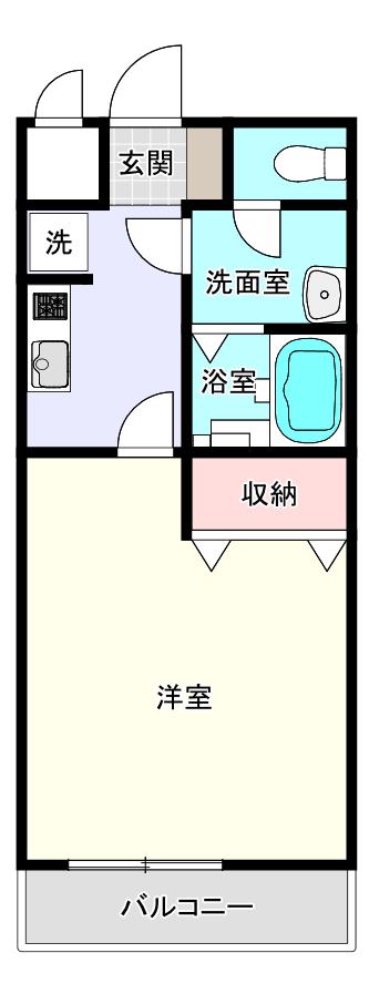 スマイル(1K/1階)の間取り写真