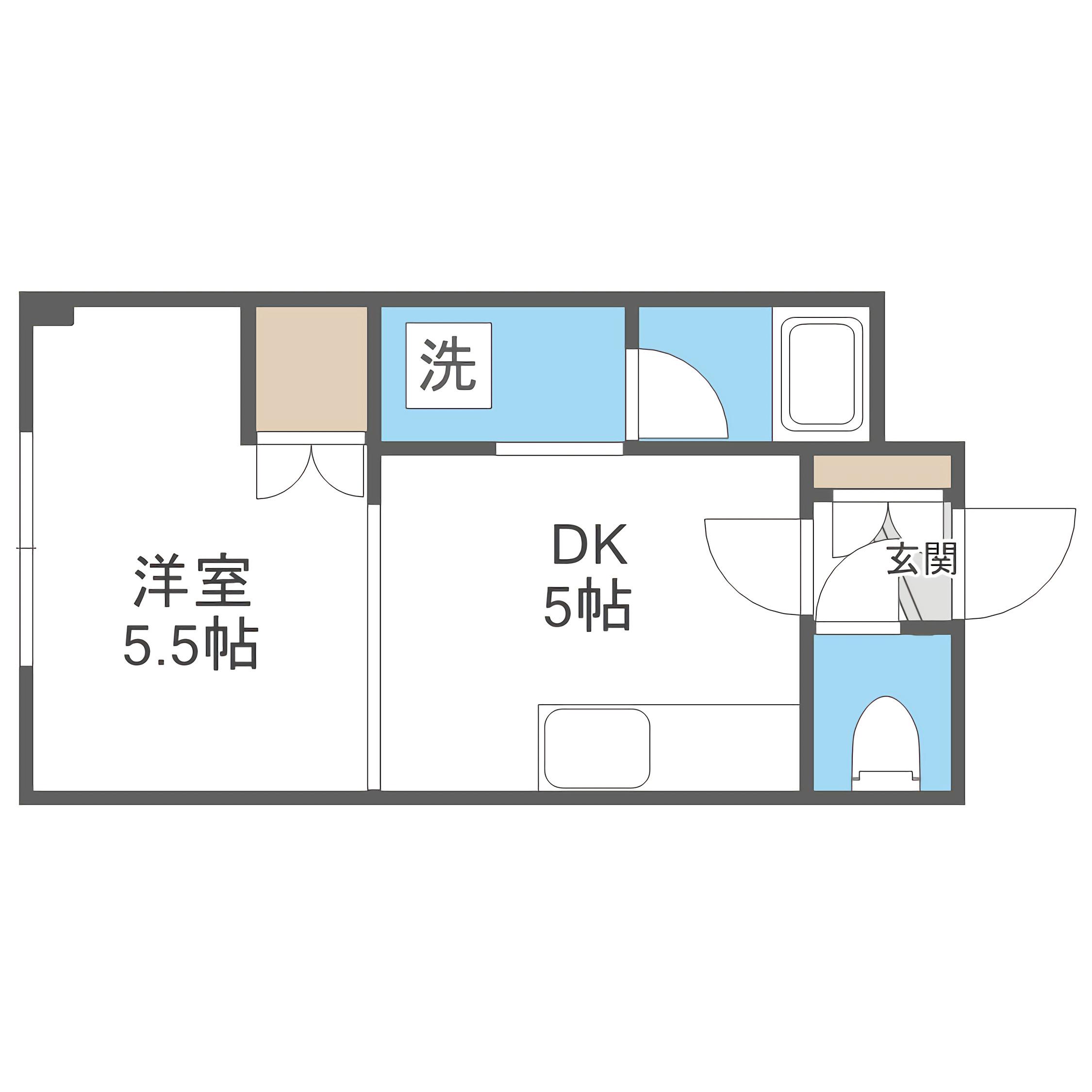ドマーニ16(1DK/2階)の間取り写真