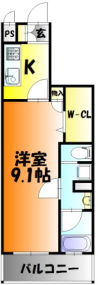 OWLSTYLE UCHISANGE(1K/6階)の間取り写真