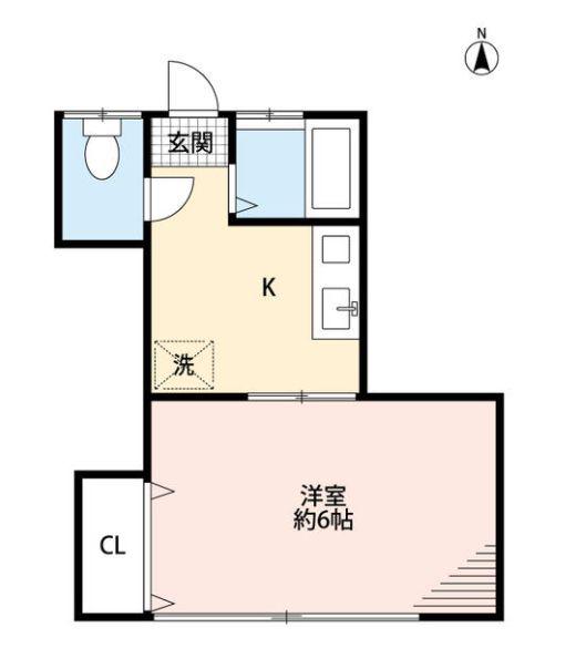 第2静マンション(1K/2階)の間取り写真