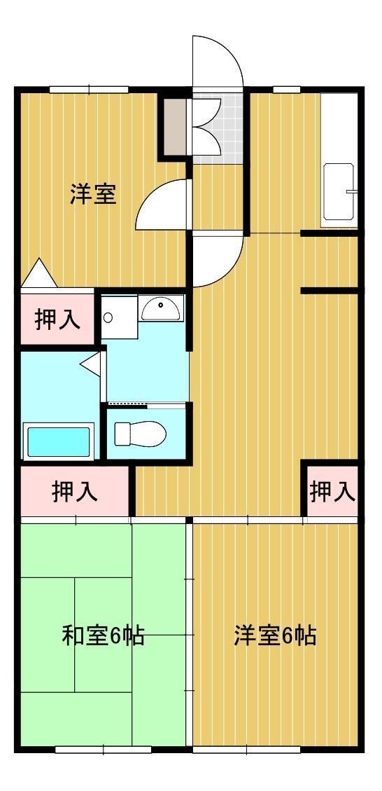ニッセイ日笠コーポ II(3LDK/2階)の間取り写真