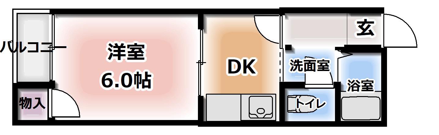 ハイツタカハシ(1DK/2階)の間取り写真