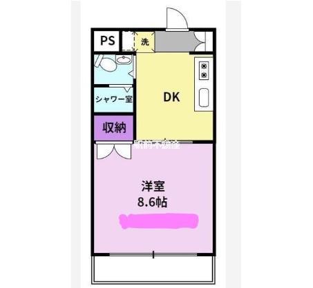 コーポ加月B棟(1DK/2階)の間取り写真