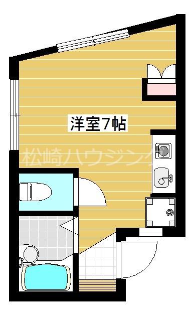 A FLAT(ワンルーム/1階)の間取り写真