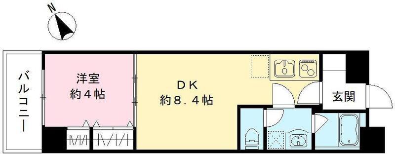 LUVIAS堺(1DK/3階)の間取り写真