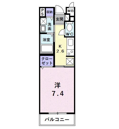 レスト大美野(1K/2階)の間取り写真