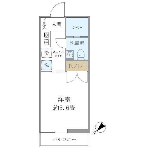 Nフローラ明大前(ワンルーム/1階)の間取り写真