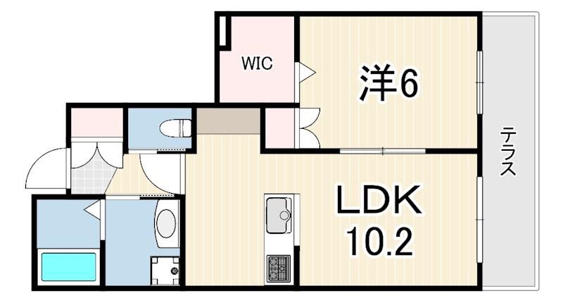 VIDAFELIS(1LDK/1階)の間取り写真