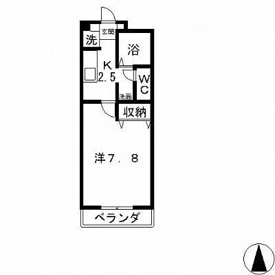DREAM TOWNDX(1K/2階)の間取り写真