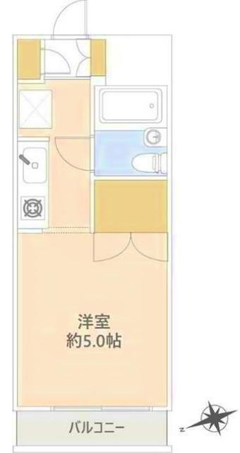 ペガサスマンション生田(1K/1階)の間取り写真
