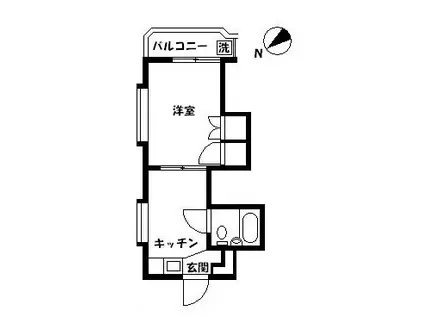 アパートメント910パートI(1K/1階)の間取り写真