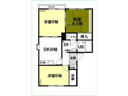 アーバニズム30C(3DK/2階)の間取り写真