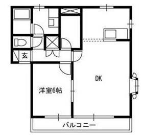 MAPLE HEIGHTS (1LDK/1階)の間取り写真