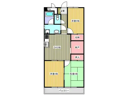 直希マンション(3DK/4階)の間取り写真