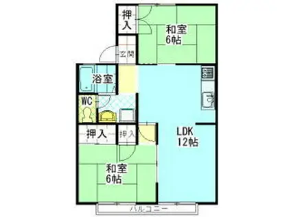 パレーシャルくさのB(2LDK/2階)の間取り写真