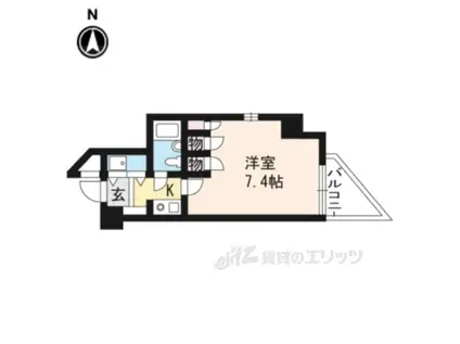 アクシルコート京都二条イースト(1K/4階)の間取り写真