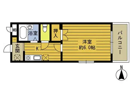 セレーユ桜ヶ丘(1K/1階)の間取り写真