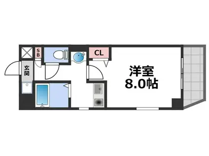 M´プラザ高井田(1K/7階)の間取り写真