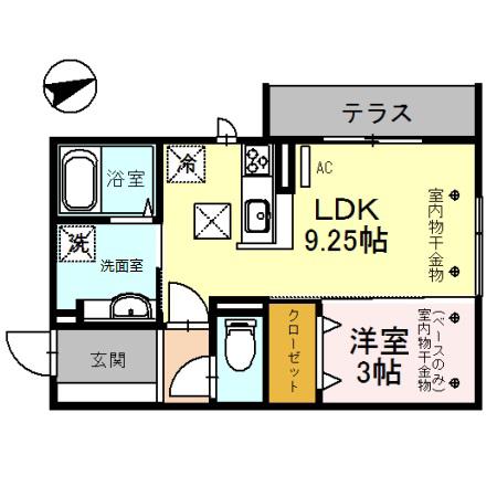 GRANDIOR(1LDK/1階)の間取り写真