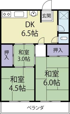 藤井ビル(2DK/2階)の間取り写真