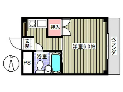 プレステージ天神前(1K/3階)の間取り写真