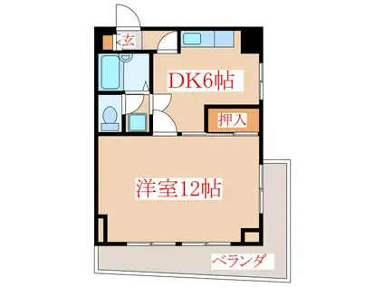 エクステンド小松原(2DK/4階)の間取り写真