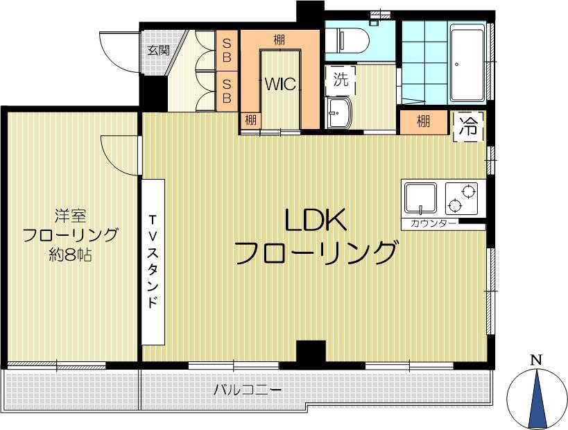 ニューライフ光栄(1LDK/2階)の間取り写真