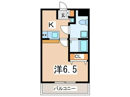 S-FORT玉川学園前(1K/1階)の間取り写真