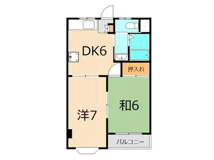 マンション河和瀬(2DK/3階)の間取り写真