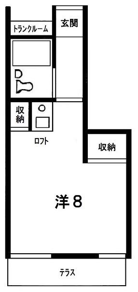 レイクサイド石神井(ワンルーム/1階)の間取り写真