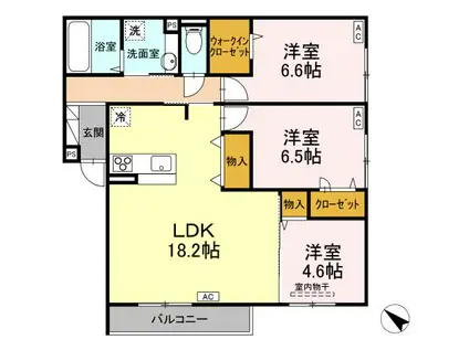 D-RESIDENCE・K沖野上(3LDK/3階)の間取り写真