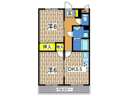 サンヒルズ東戸塚(2DK/1階)の間取り写真