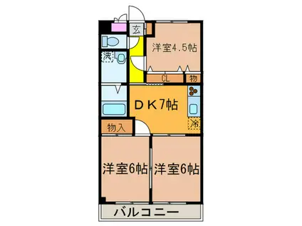 ハイムチェリ-B(3DK/3階)の間取り写真